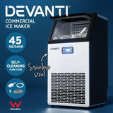 Devanti Commercial Ice Maker Machine 45kg Ice Cube Tray Bar Stainless Steel IM-ZB45A-COM