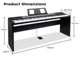 Karrera 88 Keys Electronic Keyboard Piano with Stand Black EKB-CHJ-88-BK