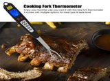 Digital Meat Thermometer Fork, Fast Read Grill Thermometer with LED Display and Stainless Steel V1188-WTJ-QDH-01573