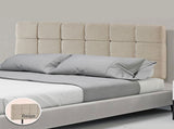 Linen Fabric King Bed Deluxe Headboard Bedhead - Beige V63-821403