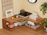Kdkad 2-Tier Corner Desk Shelf 14x5 Inch Solid Wood Organizer for Kitchen/Bathroom/ice V1189-WXFWAL-20260326-02601
