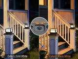 solar post cap lights, outdoor LED lights, nickel batteries, IPX4 water resistant, garden lighting, V1106-DSZ-001-006-BLK-6PCS