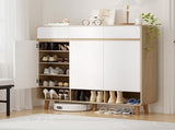 Artiss Shoe Rack Cabinet 25 Pairs Storage Cupboard Pine&White FUR-Y-SHOE120-WHWD-AB