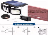 (2-piece set)74 LED solar sensor lights with motion sensors, 3-level brightness mode outdoor wall V1105-YATLD-01