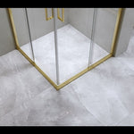 Adjustable 1200x1000mm Double Sliding Door Glass Shower Screen in Gold V63-849421