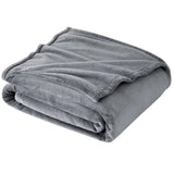 Premium Flannel Fleece Throw Rug, Fluffy Warm Cozy Blanket For Bed, Sofa And Daily Snuggling, Silver V1221-XM-LB3130-GM128