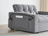 Single-seater sofa bed, equipped with USB ports and a phone holder - Beige V1316-W2564P462078