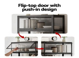 Artiss 5-Tier Display Cabinet Storage Bookshelf Clear Shelf Black FUR-T-DSHELF-03-BK