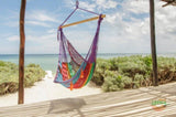 Mayan Legacy Extra Large Outdoor Cotton Mexican Hammock Chair in Colorina Colour V97-HSCHCOLORINA
