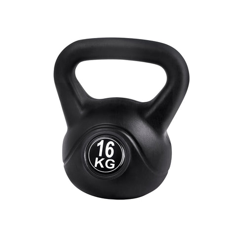 Everfit 16kg Kettlebell Set Weight Lifting Bench Dumbbells Kettle Bell Gym Home FIT-K-KB-16KG-BLACK