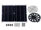9.8in Solar Exhaust Fan with Solar Panel Portable Vent Fan Kit IP65 Waterproof with 8.2Ft Cable V1294-YM0901-3114250016511
