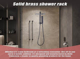 WELS 8" Rain Shower Head Set Square Dual Heads Faucet High Pressure Hand Held V63-828041
