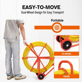 150M8MM Fish Tape Puller Fiberglass Wire Cable Running Duct Rodder Heavy Duty V465-86321