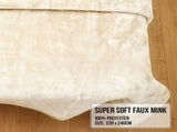 Laura Hill 800-GSM Mink Blanket Queen Size Double-Sided Soft Plush Bed Faux Throw Rug Beige MNKHV-BE
