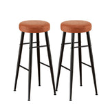 Artiss 2x Bar Stools Kitchen Dining Chairs Counter Round PU Leather Lane Brown UPHO-C-BAR-2502-BRX2
