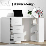 Artiss Computer Desk Drawer Shelf Cabinet White 120CM FURNI-O-DESK-120-WH-AB