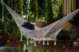 Outdoor undercover cotton Mayan Legacy hammock with hand crocheted tassels Queen Size Marble Colour V97-TDQ CREAM