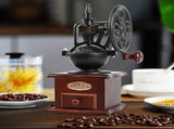 Wooden Coffee Bean Grinder Manual Coffee Grinder Roller, Antique Coffee Mill with Cast Iron Hand V1370-AZ4-04457