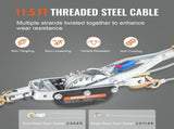 Come Along Winch, 5 Ton Max Pulling Capacity, 3.5 m Steel Cable, 3 Hooks, Heavy Duty Ratchet Power V952-GSSJXQ5T13YC77Z63V0