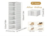 6-Tier Stackable Shoe Storage Box Set, featuring easy-access front-opening waterproof transparent V1102-KDDXNSNH002