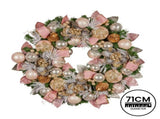 Christabelle 71cm Christmas Wreath Pink Front Door Decoration Jewelled Baubles Flowers Pine Con 112_GUE522