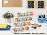 Tape Organizer, 4 Drawers Stackable Plastic Washi Tape Box Organizer Storage, Clear Storage Drawers V1369-AZ3-W-11312