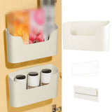 Plastic Wall Mount Storage Bin No Drill Cabinet Door Organizer With Adhesive Stickers For Kitchen V1369-AZ3-W-14933