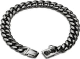 Heavy-Duty Metal Cuban Link Dog Collar with Bone Charm 14mm Stainless Steel Hip-Hop Chain Necklace V1341-ZY-3AAZ2ATY-BLACK-14MM56CM22IN