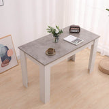 Grey Rectangular Dining Table with 4x Green Velvet Chairs V264-DNT-409C-LGR-DNC-414V-GRN-4