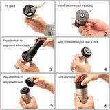 Gravity Salt or Pepper Grinder - Automatic Twist Grind Shakers Mills Electric V238-SUPDZ-21140897235024