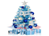 With LED String Light, Mini Christmas Tree, Tabletop Artificial Christmas Tree with Ornaments V1107-128-16524-BLU-45CM