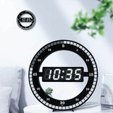 Silent LED Digital Table Clock, Black Electronic Wall Clock, Round Desk Clock, for Bedroom, Living V1237-ZY-715-057