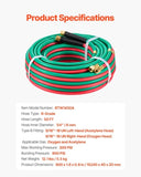 Oxygen Acetylene Hose, 1/4-Inch x 50FT Oxy Acetylene Hose with 9/16"-18 LH/RH B Fittings, R Grade V952-RJYYGHJRGMG5FNC9OV0