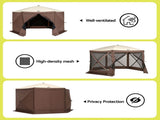 Instahut Gazebo Pop Up Tent 3.6x3.6m Outdoor Marquee Camping Screen w/Curtain Net GAZB-POP-MC-180HX-BG