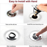 2 Pieces Universal Pop Up Sink Drain, Anti Blocked Drain Filter, Stainless Steel and Pure Copper V1237-ZY-528-279