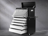 Giantz 15 Drawers Tool Chest Trolley Toolbox 2-in-1 Storage Black& Grey TB-15DR-105-BKGY