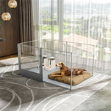 Large Acrylic Dog Playpen 132x132x80.5cm, 8 Panels Cage V178-66943