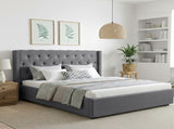Artiss King Bed Frame Storage Tufted Headboard Gas Lift Base Grey BFRAME-E-TOKI-LUCA-K-GY-AB
