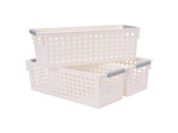 36x Premium Plastic Storage Basket Bulk w/ Grip Handles 29*13.5*12.5cm V563-PS2913-1BOX