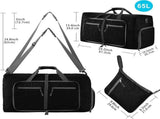 85L Foldable Travel Duffel Bag with Shoe Compartment, Waterproof Sports Gym Bag for Fitness Travel V1237-ZY-924-358