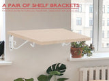 4 Pcs White Metal Wall Mount Shelf Brackets with Calpboard Support for Bookrack, Sturdy Metal V1369-AZ3-W-20099