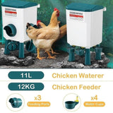 Chicken Feeder Water Food Treadle Poultry Feeding 12KG Large Capacity 11L V63-849551