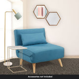 Sarantino Adjustable Corner Sofa 1 Seater Lounge Linen Bed Seat - Blue SOFA-M13-LNN-BLU