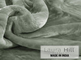 Laura Hill 600-GSM Mink Blanket Queen Size Double-Sided Soft Plush Bed Faux Throw Rug Wine Sage MINK-SG