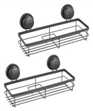 2 Pack Rectangular Corner Shower Caddy Shelf Basket Rack with Premium Vacuum Suction Cup No-Drilling V178-36028