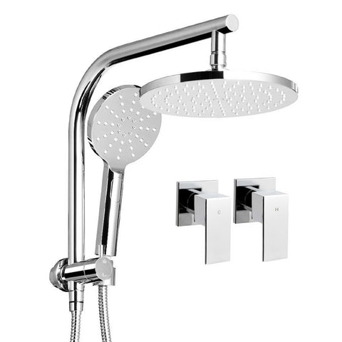 Cefito 9'' Rain Shower Head Set Handheld Round High Pressure Twins Tap Chome SHOWER-A1-RO-9-SI-TAP