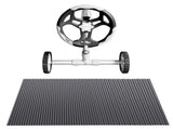 Aqua Buddy Pool Cover 600 Micron 9.5x5m w/ Roller 5.55m Swimming Pools Black Solar Blanket PC-95X50-L-BK-BL-ROLLER