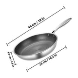 Honeycomb Non-Stick Stainless Steel Frying Pan Plated Silver for Even Heat Distribution V1366-AZ2-W-13965