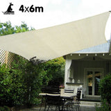 Wallaroo Waterproof 160GSM Outdoor Sun Shade Sail Canopy Cream Rectangle 4 x 6m WPSS-4X6-160