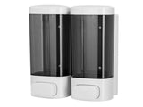 Double Soap Dispenser Drip Proof Wall Mounted Gel Hand Soap Dispenser for Bathroom 320mlx2 White V1294-YM0901-3112250038411